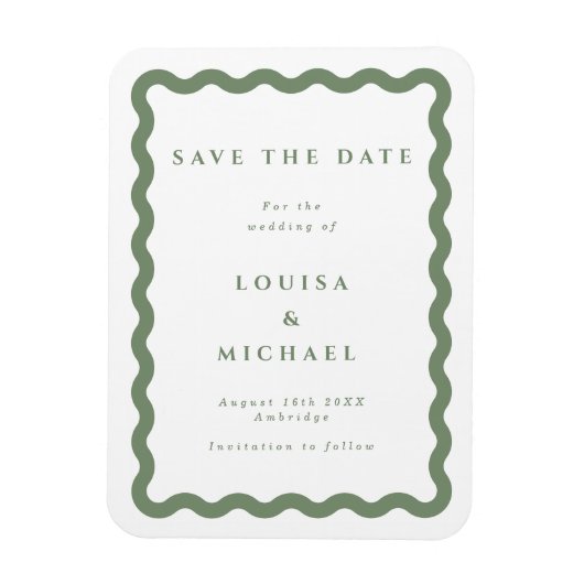 Groen en wit Lijst Weddenschap Bespaar de Datum Magneet (Verticaal)
