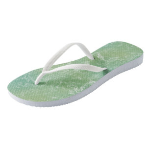 Groen en Wit Marmer Wervelend Abstract Teenslippers