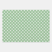 Groen en Wit Matching Polka Dot Pattern Inpakpapier Vel (Voorkant 3)