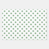 Groen en Wit Matching Polka Dot Pattern Inpakpapier Vel (Voorkant 2)