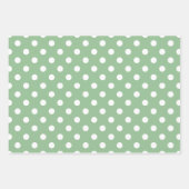 Groen en Wit Matching Polka Dot Pattern Inpakpapier Vel (Voorkant)