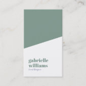 groen en wit minimalistisch ontwerp visitekaartje (Voorkant)