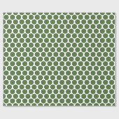 Groen en Wit Mod Big Polka Dots Cadeaupapier (Vlak)