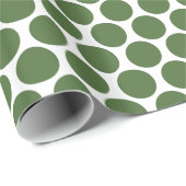Groen en Wit Mod Big Polka Dots Cadeaupapier (Rol Hoek)