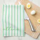 Groen en wit patroon theedoek (Quarter Fold)