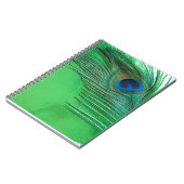 Groen en wit Peacock-stilstand Notitieboek (Linkerzijde)