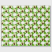 Groen en Wit Plaid Avocado Tartan Patroon Cadeaupapier (Vlak)