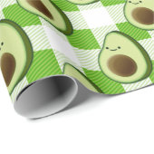 Groen en Wit Plaid Avocado Tartan Patroon Cadeaupapier (Rol Hoek)