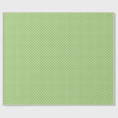 Groen en wit poka dot wrapping paper cadeaupapier (Vlak)