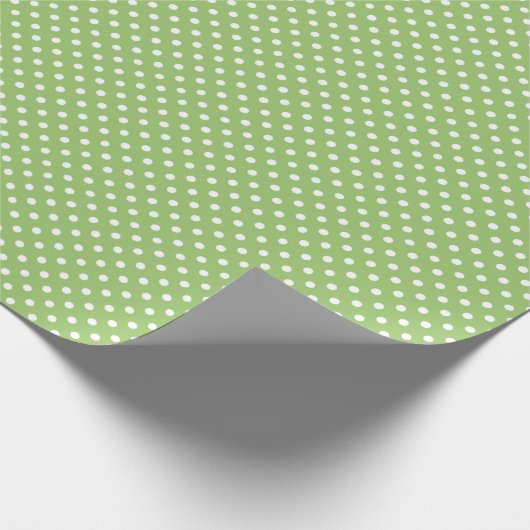 Groen en wit poka dot wrapping paper cadeaupapier (Hoek)
