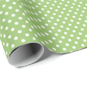 Groen en wit poka dot wrapping paper cadeaupapier (Rol Hoek)