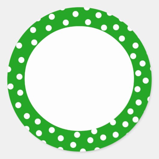Groen en wit polka dot label (Voorkant)