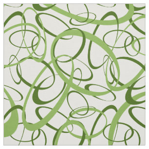 Groen en wit retro mod geometrisch patroon stof