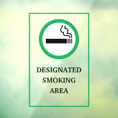 Groen en wit rookgebied metalen A-frame Raamsticker (Vel 3)