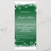 Groen en Wit Sneeuwvlokken Trouwprogramma Programma (Voorkant)