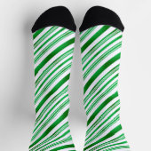 Groen en wit snoepriet Stripes Modern Elegant Sokken (Top)