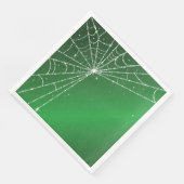 Groen en wit sprankelend diamanten spinnenweb servet (Hoek)