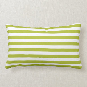 Groen en wit Stripe Patroon Kussen