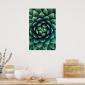 Groen en wit Succulent Poster (Keuken)