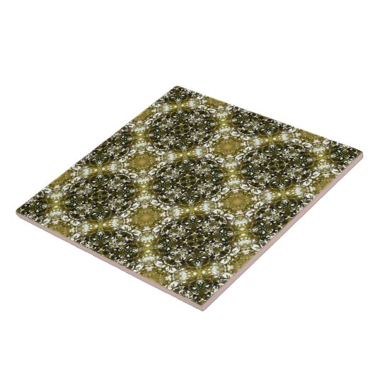 Groen en wit Urban Natuur Patroon Tegeltje (Zijkant)