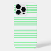 Groen en wit vijf strepen patroon iPhone hoesje (Achterkant)