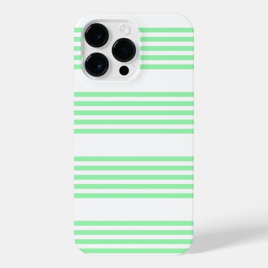 Groen en wit vijf strepen patroon iPhone hoesje (Achterkant)