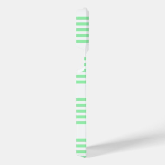 Groen en wit vijf strepen patroon iPhone hoesje (Rechterkant)