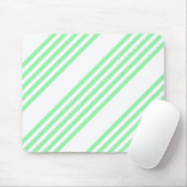 Groen en wit vijf strepen patroon muismat (Met muis)