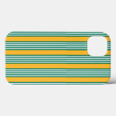 Groen en wit vijf strips met geel Case-Mate iPhone case (Achterkant (horizontaal))