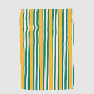 Groen en wit vijf strips met geel golfhanddoek