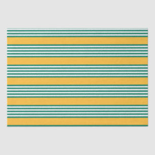Groen en wit vijf strips met geel tissuepapier