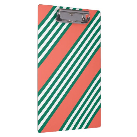 Groen en wit vijf strips met koraal klembord (Rechts)