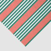 Groen en wit vijf strips met koraal tissuepapier (Detail)