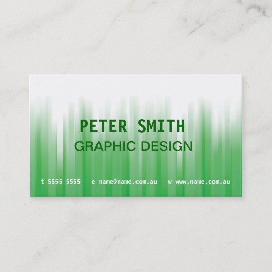 Groen en wit Visitekaartje (Voorkant)