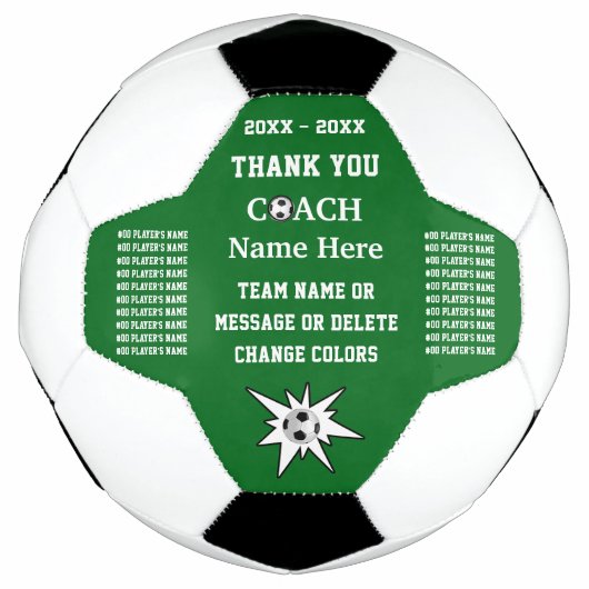 Groen en Wit, Voetbal coach Gifts Dank je, (Voorkant)