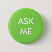 Groen en Wit Vraag Mij Button (Voorkant)
