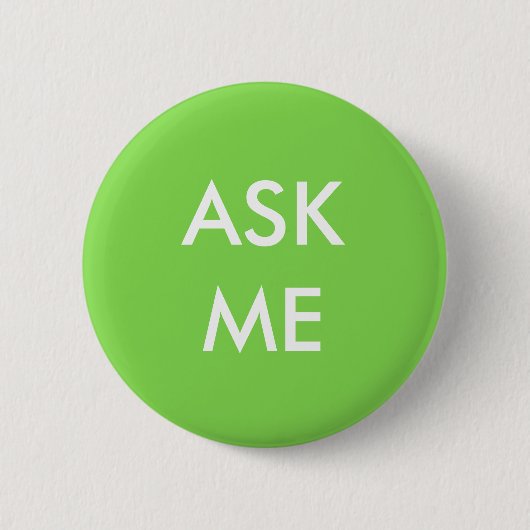 Groen en Wit Vraag Mij Button (Voorkant)