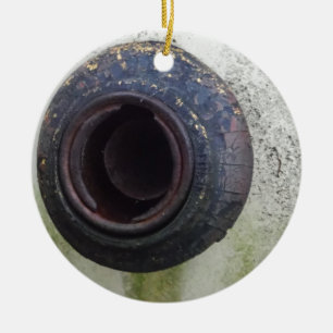 groen en wit  vrachtwagengas keramisch ornament