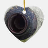 groen en wit  vrachtwagengas keramisch ornament (Voorkant)