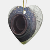 groen en wit  vrachtwagengas keramisch ornament (Links)