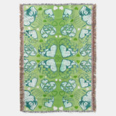 Groen en wit Wimysisch Romantisch Kunstpatroon Deken (Voorkant Verticaal)