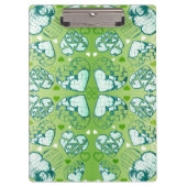 Groen en wit Wimysisch Romantisch Kunstpatroon Klembord (Voorkant)