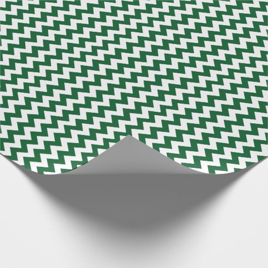 Groen en wit Zigzag Cadeaupapier (Hoek)