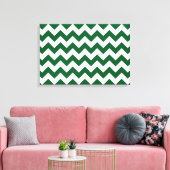 Groen en wit Zigzag Canvas Afdruk (Insitu (Woonkamer))