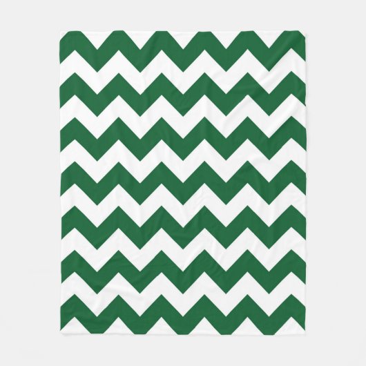 Groen en wit Zigzag Fleece Deken (Voorkant)