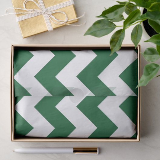 Groen en wit zigzag-papier tissuepapier (Geschenk)