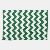 Groen en wit Zigzag Theedoek (Horizontaal)