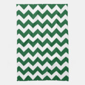 Groen en wit Zigzag Theedoek (Verticaal)