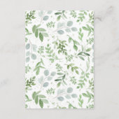 Groen en witte bloemen bruiloft details informatiekaartje (Achterkant)