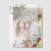 Groen en witte bloemen grijs Save the Date Vellum Uitnodigingen (Offset (Koppel))